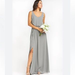 Show Me Your MuMu Kendall Maxi Bridesmaid Dress In Gray NWT